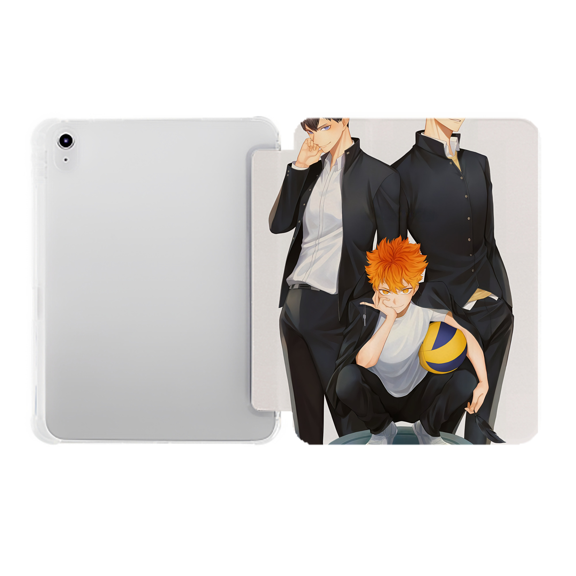 （画像用） ハイキュー!! Haikyu!! IPad ケース ペン収納付き 三つ折りスタンド PUレザー×シリコン 対応機種9.5/10.5/10.9インチ